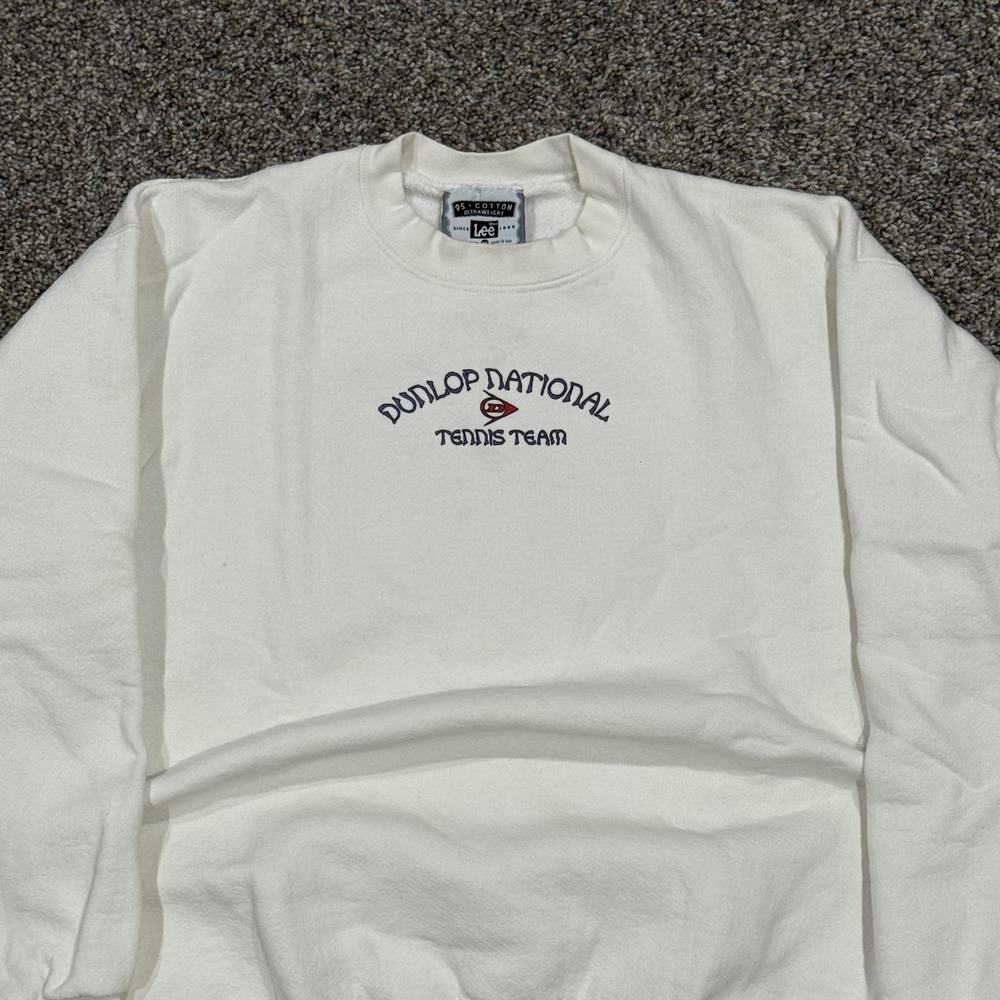 Vintage 90s Dunlop National Tennis Team Sweatshirt Lee Made in USA Mens M Cotton